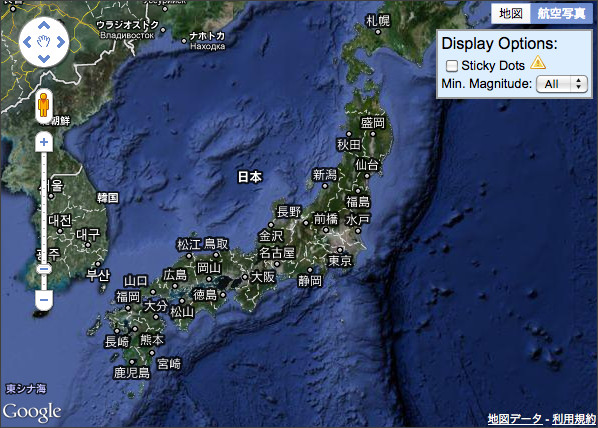 Japan Quake Map